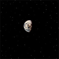 Earth in cold, dark space